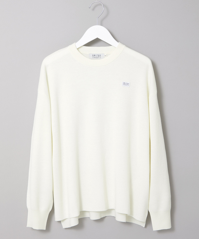 ロゴワッペン クルーネック ニット【手洗いOK】