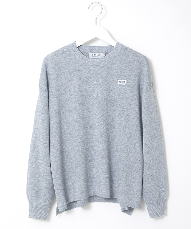 ロゴワッペン クルーネック ニット【手洗いOK】