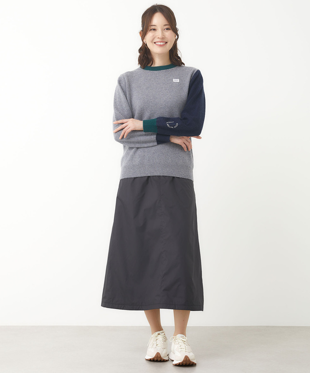 ウールブレンド 袖切替 ニット【手洗いOK】