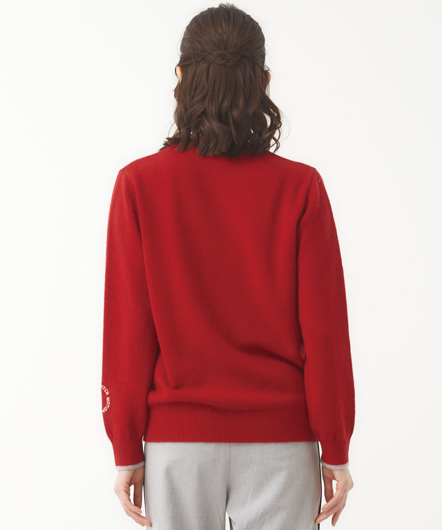 ウールブレンド 袖切替 ニット【手洗いOK】