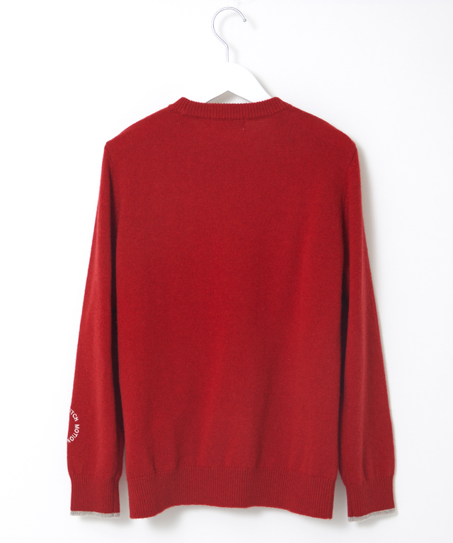 ウールブレンド 袖切替 ニット【手洗いOK】