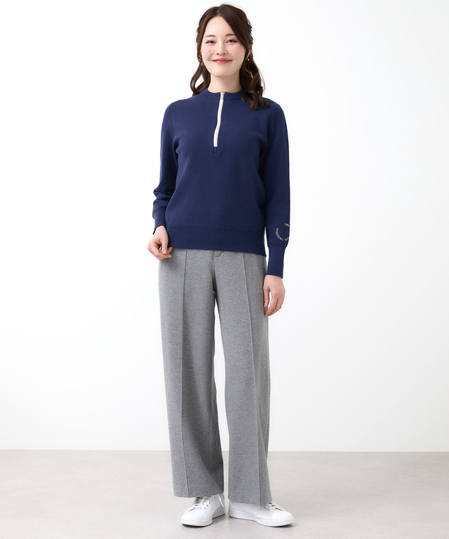 ハーフジップ プルオーバー ニット