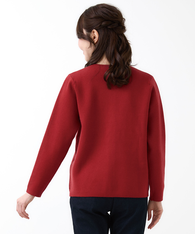 クルーネック ニット カーディガン