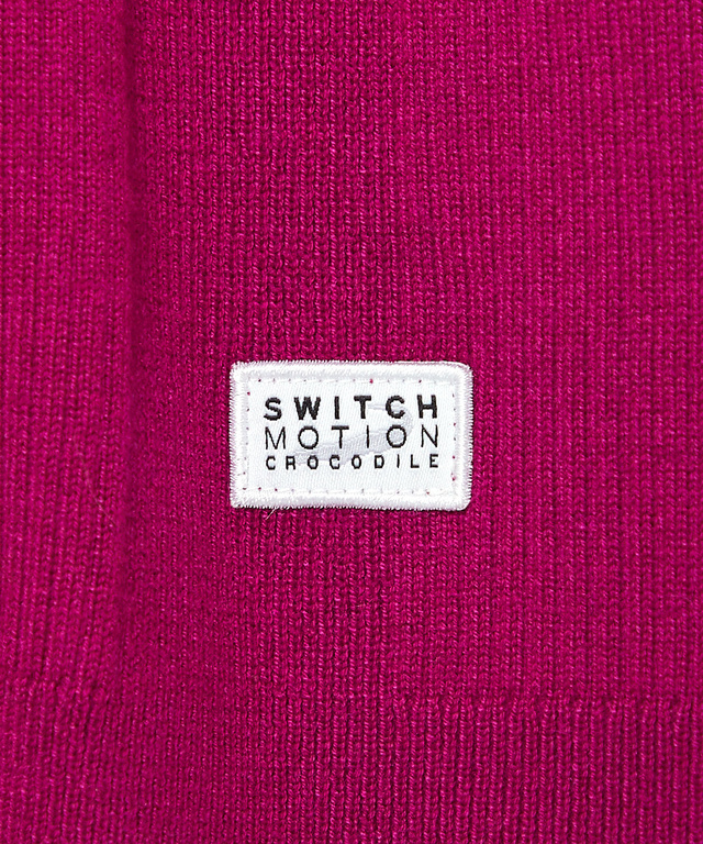 裾ライン リブ編み クルーネックニット