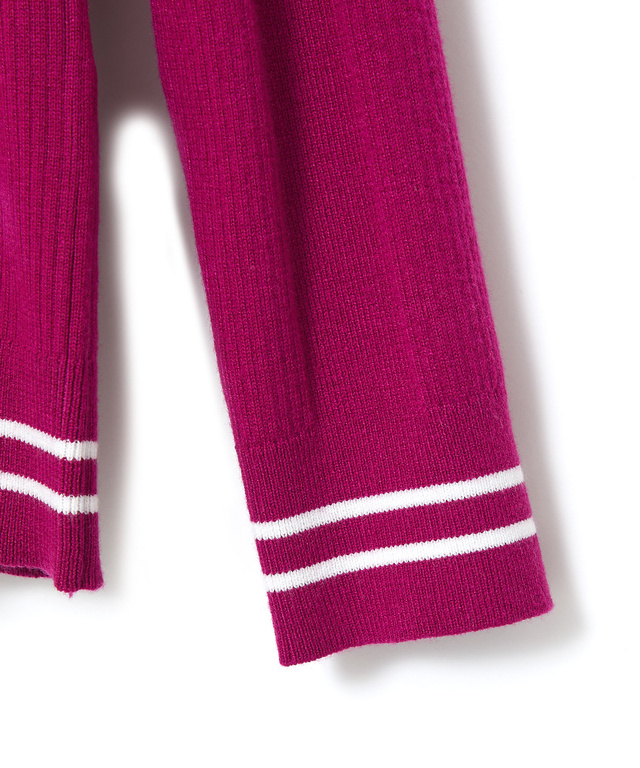 裾ライン リブ編み クルーネックニット