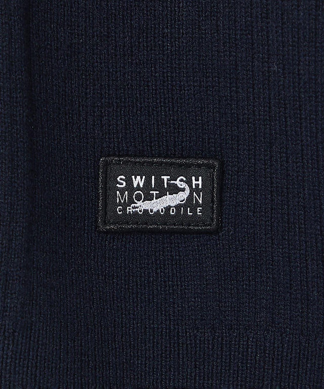 裾ライン リブ編み クルーネックニット