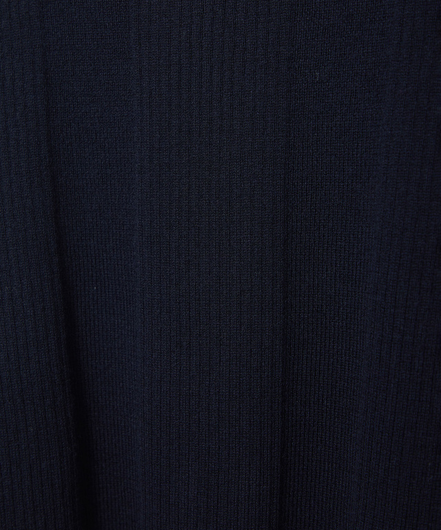 裾ライン リブ編み クルーネックニット