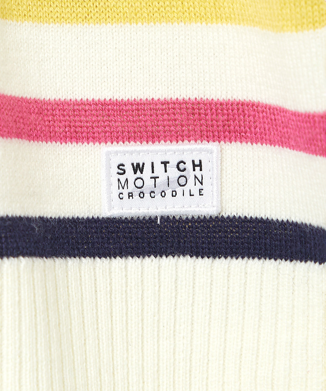 ウールブレンド パネルボーダー柄 ニット