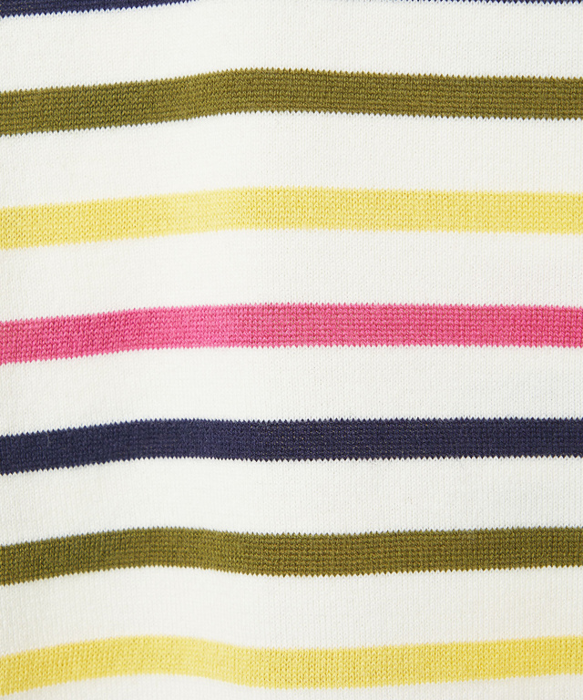 ウールブレンド パネルボーダー柄 ニット