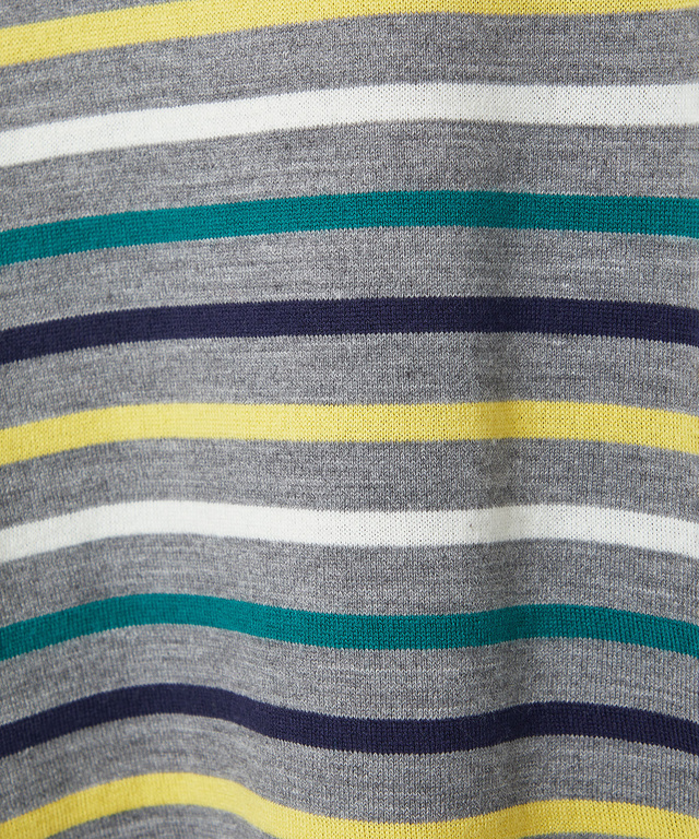 ウールブレンド パネルボーダー柄 ニット