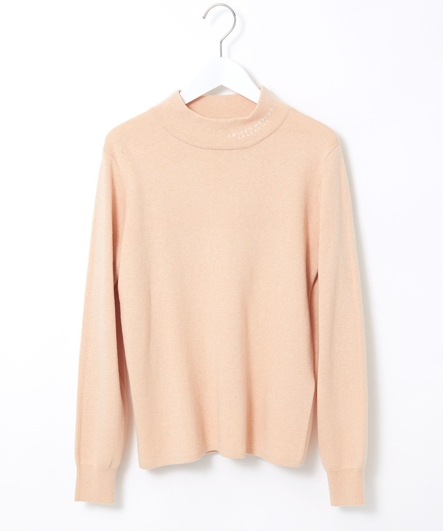 ハイネック リブデザイン ニット