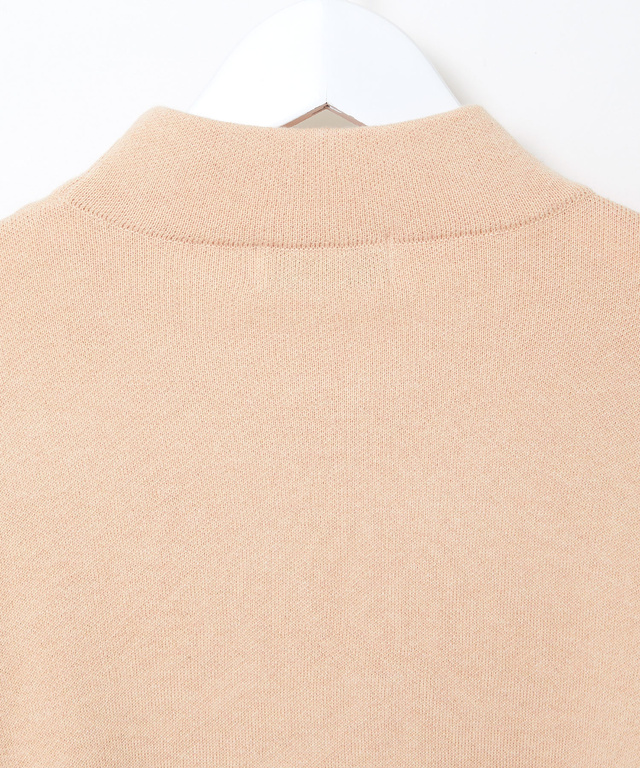 ハイネック リブデザイン ニット