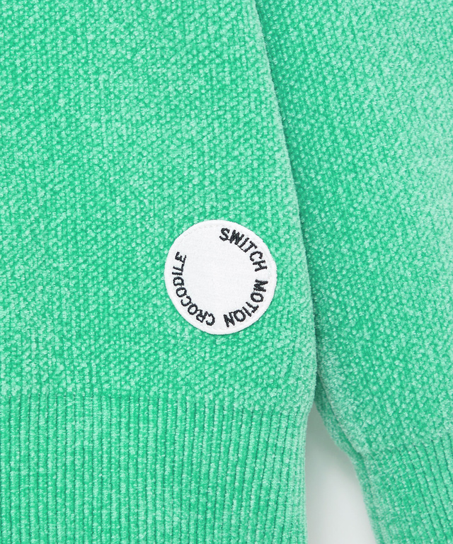 ウールブレンド  袖ライン クルーネック ニット