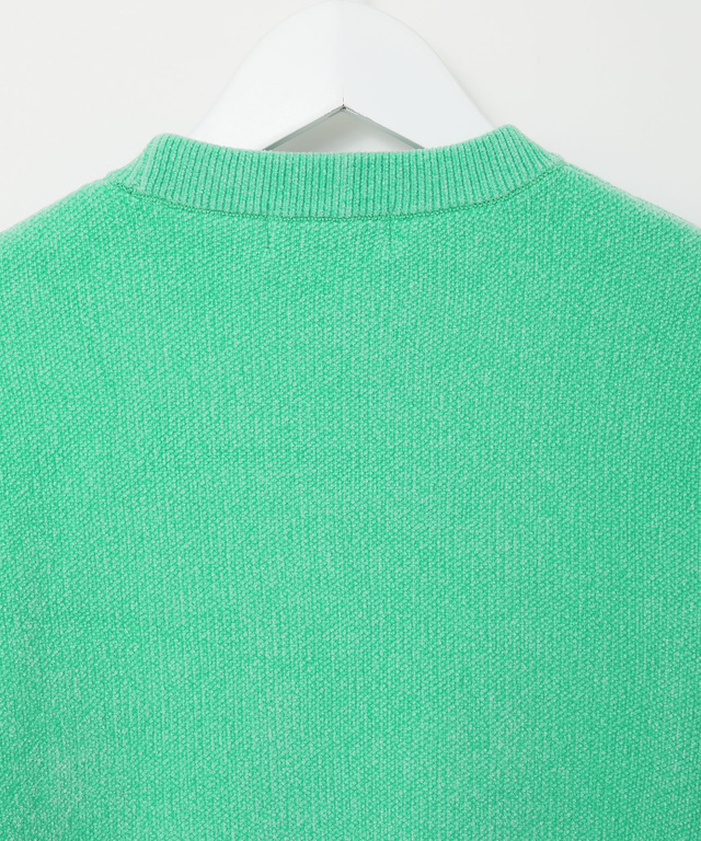 ウールブレンド  袖ライン クルーネック ニット