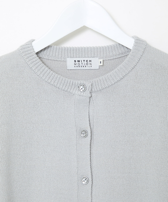 ウールブレンド アゼクルーネック カーディガン