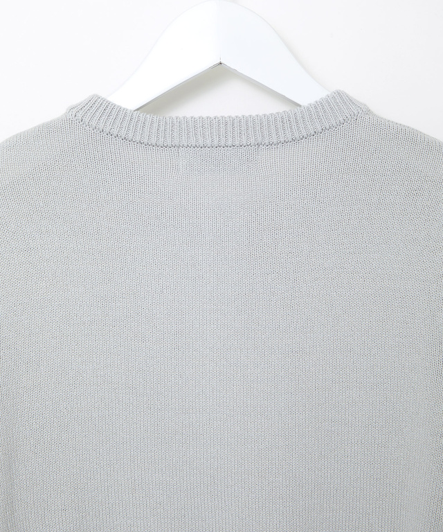 ウールブレンド アゼクルーネック カーディガン