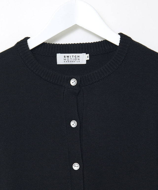 ウールブレンド アゼクルーネック カーディガン