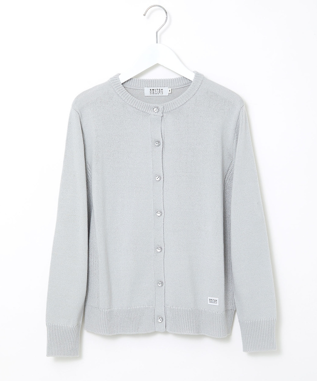 ウールブレンド アゼクルーネック カーディガン