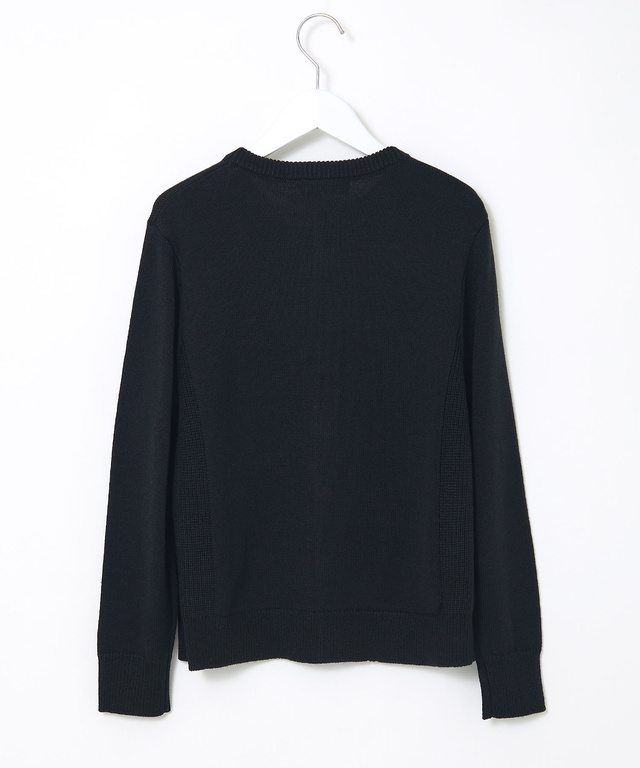 ウールブレンド アゼクルーネック カーディガン