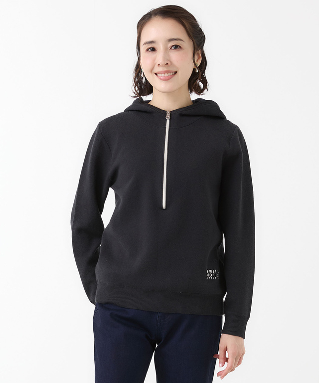 ハーフジップ パーカー プルオーバーニット