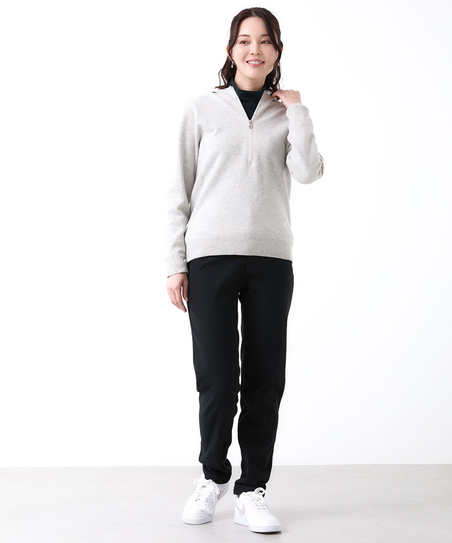 ハーフジップ パーカー プルオーバーニット