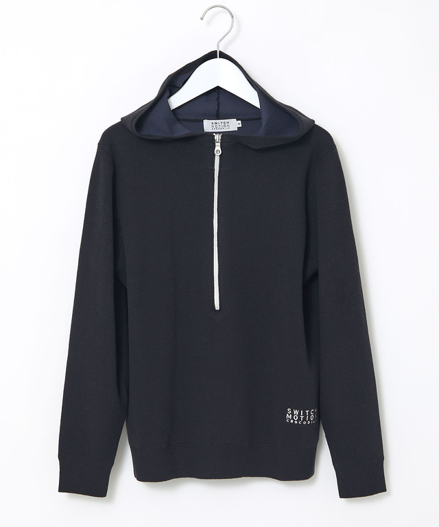 ハーフジップ パーカー プルオーバーニット