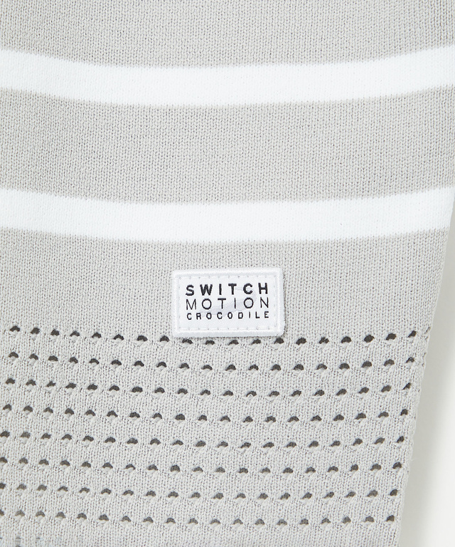 ボーダー柄 ジップアップ ニットパーカー