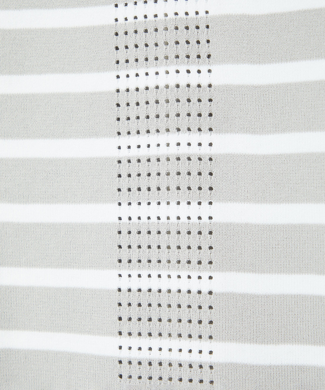 ボーダー柄 ジップアップ ニットパーカー