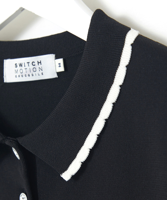 襟パイピング ニット ポロシャツ【ZERO POLO SHIRT】