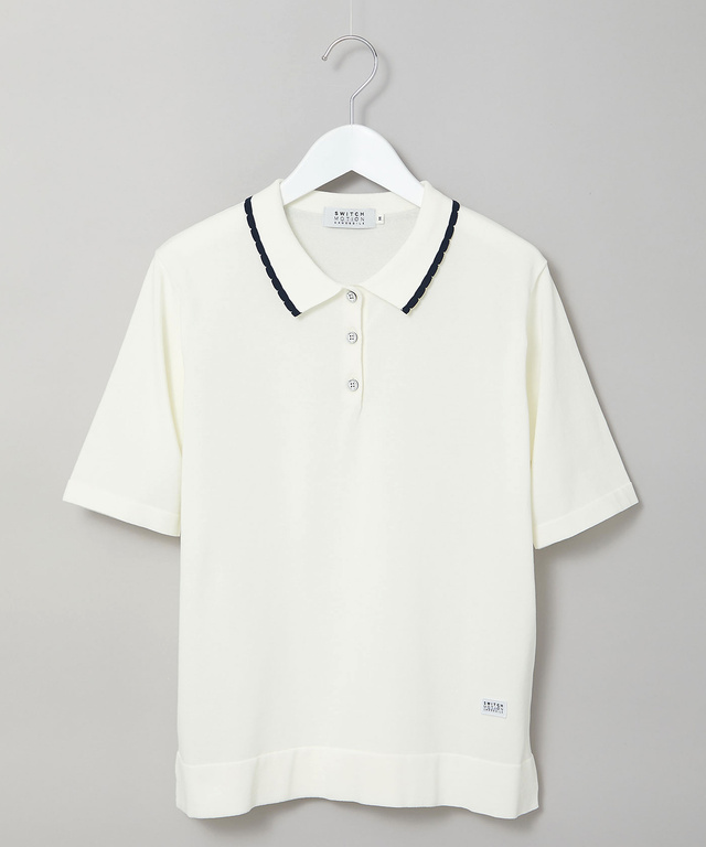 襟パイピング ニット ポロシャツ【ZERO POLO SHIRT】