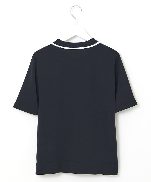 襟パイピング ニット ポロシャツ【ZERO POLO SHIRT】