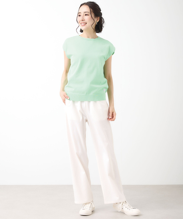 襟デザイン ニット プルオーバー【手洗いOK】