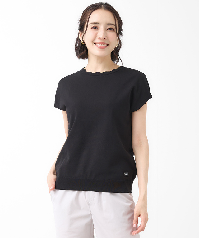 襟デザイン ニット プルオーバー【手洗いOK】