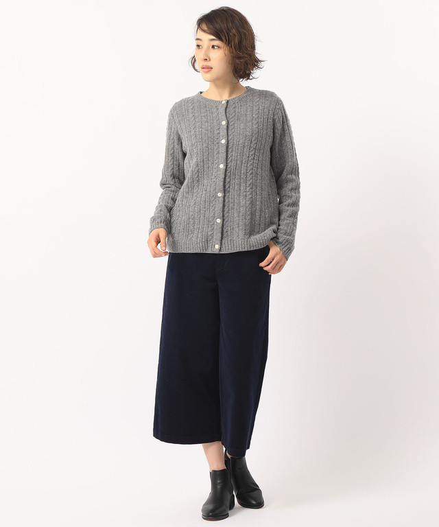 ケーブルクルーニットカーディガン
