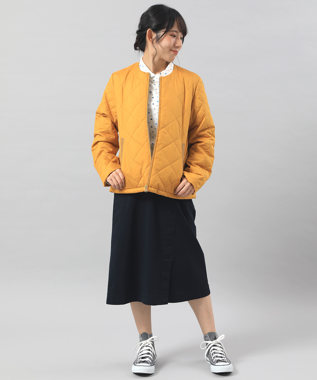 キルトノーカラージャケット