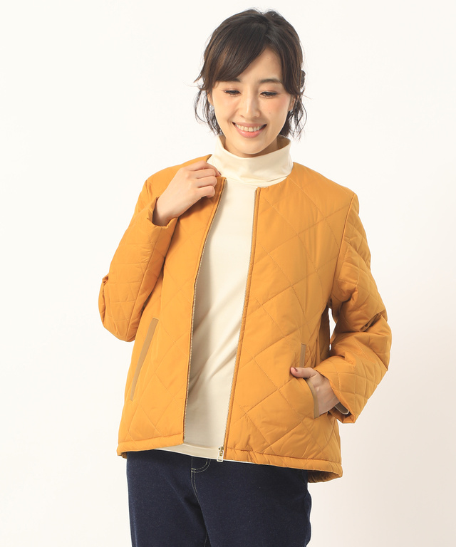キルトノーカラージャケット