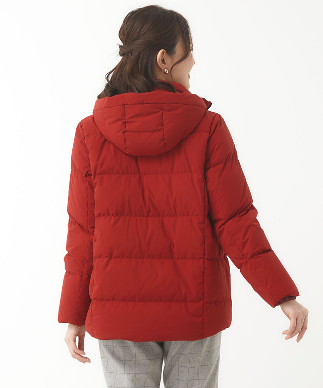 ストレッチ フード付き ダウンジャケット【撥水加工】