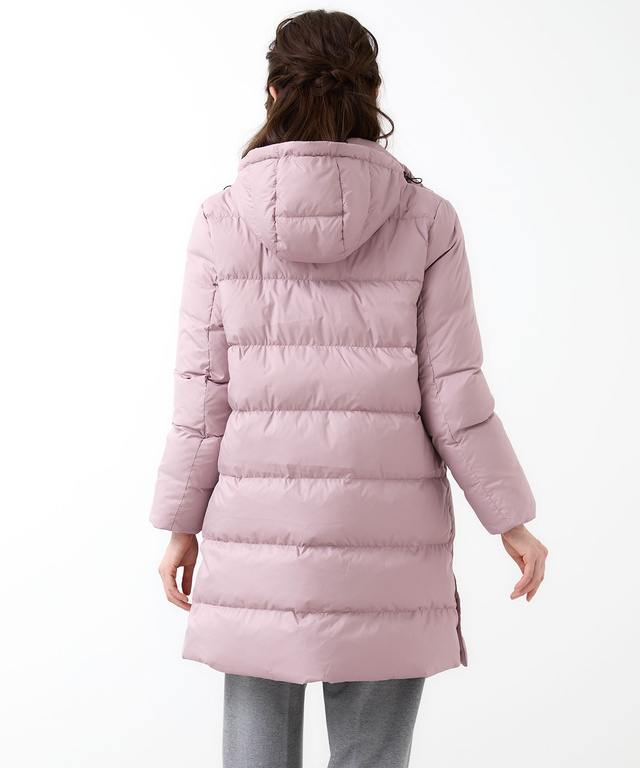 ドットボタンデザイン ロング ダウン【撥水加工】