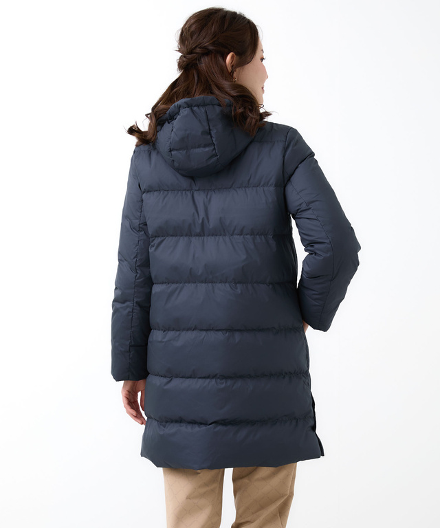 ドットボタンデザイン ロング ダウン【撥水加工】