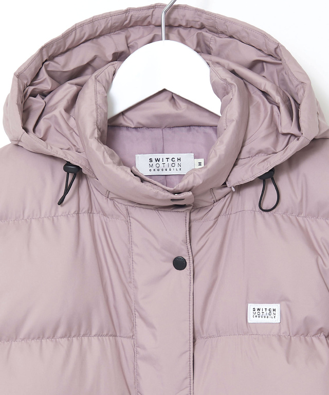 ドットボタンデザイン ロング ダウン【撥水加工】