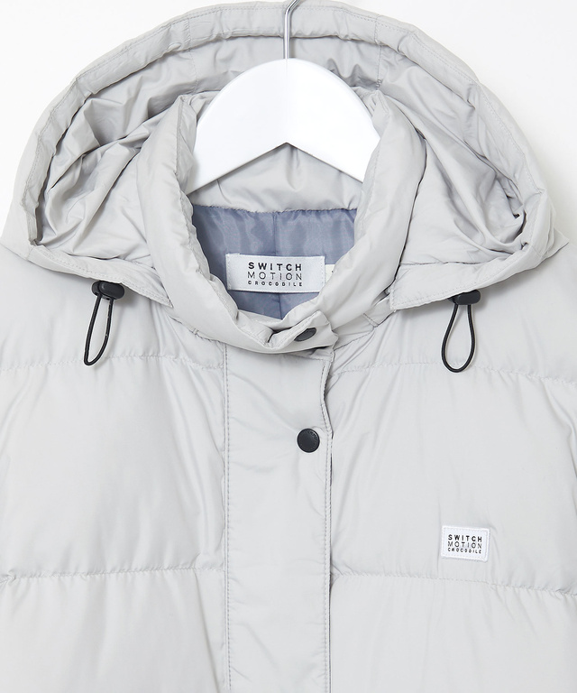 ドットボタンデザイン ロング ダウン【撥水加工】