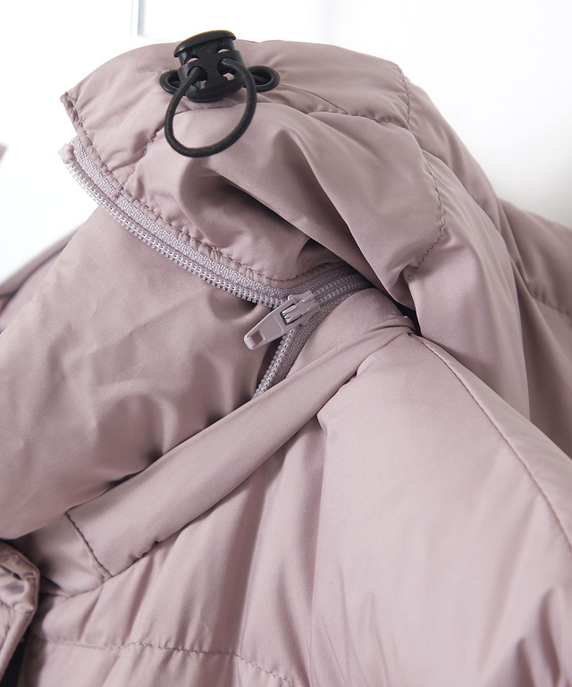 ドットボタンデザイン ロング ダウン【撥水加工】