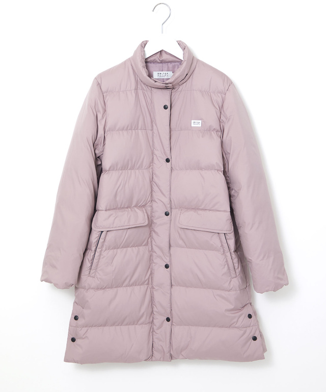 ドットボタンデザイン ロング ダウン【撥水加工】