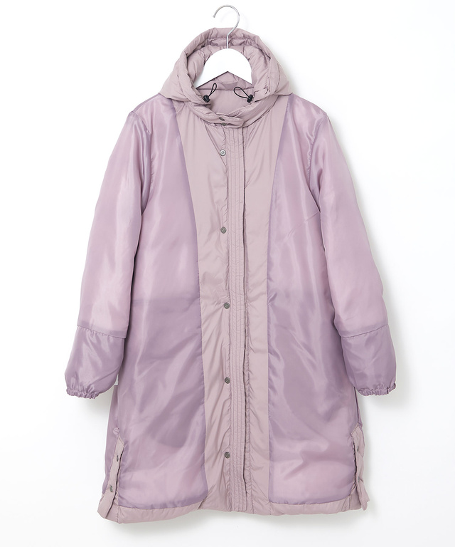 ドットボタンデザイン ロング ダウン【撥水加工】