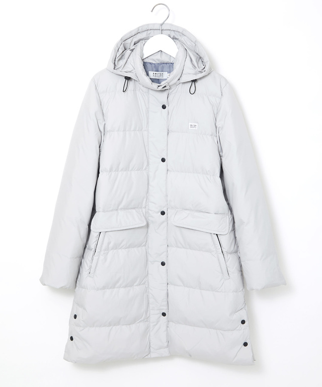 ドットボタンデザイン ロング ダウン【撥水加工】