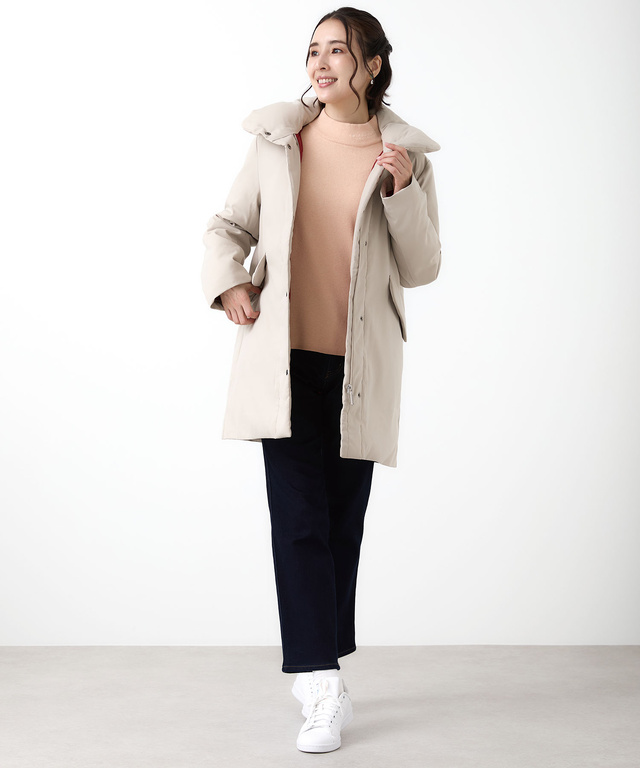 ツイル ロングダウンコート【撥水加工】