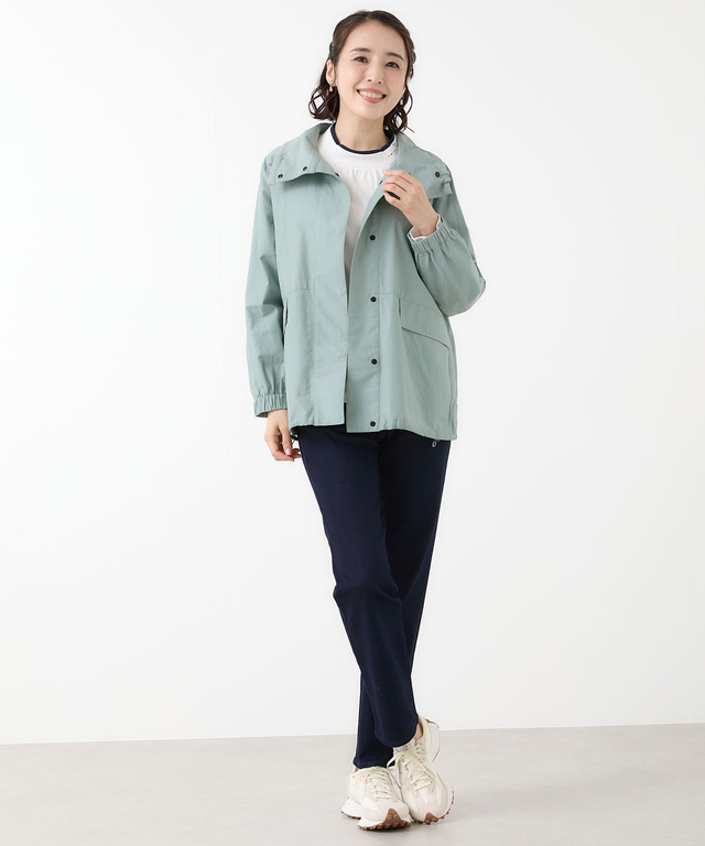 コットンナイロン スタンドカラー ブルゾン