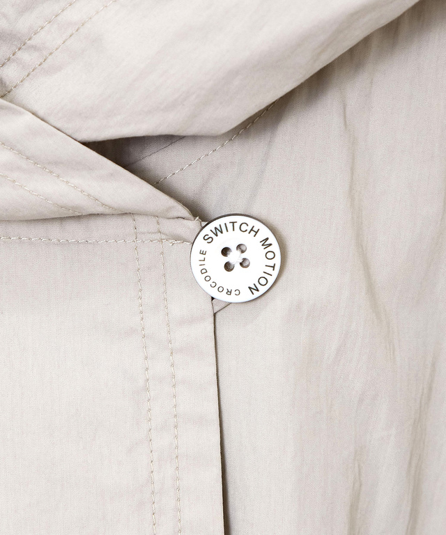 フロントボタン フーデッドジャケット【手洗いOK】