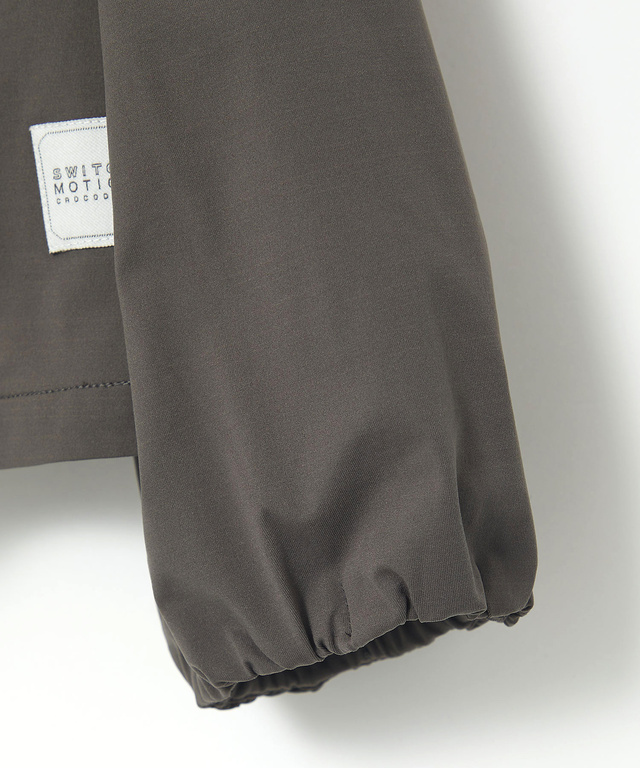 ギャザーデザイン ノーカラー ブルゾン【手洗いOK】