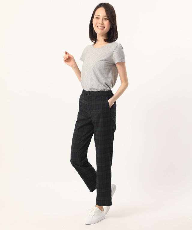 チェックテーパードパンツ